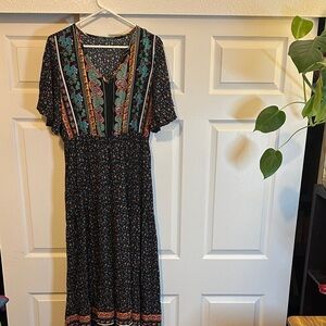 Lucky Brand Multicolor Paisley Maxi Dress